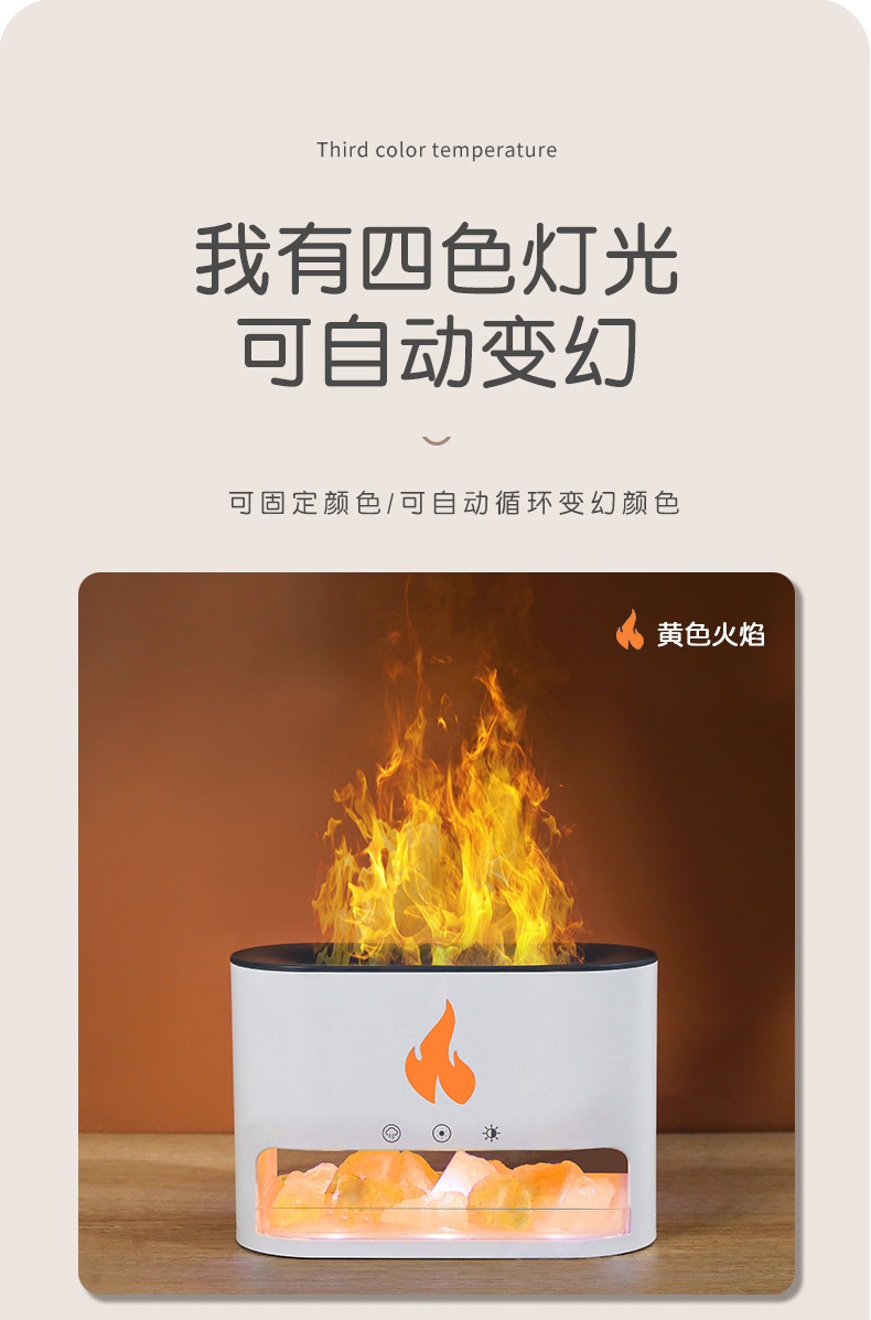 New USB Flame aroma diffuser for home and office use, humidifying aroma diffuser, essential oil simulation, flame rock aroma diffuser pic 13