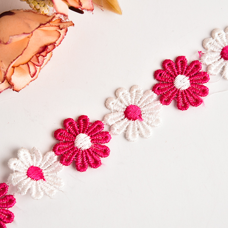 Colorful sequined cotton thread pure cotton water-soluble lace flower cutout diy lace ethnic minority clothing pic 34