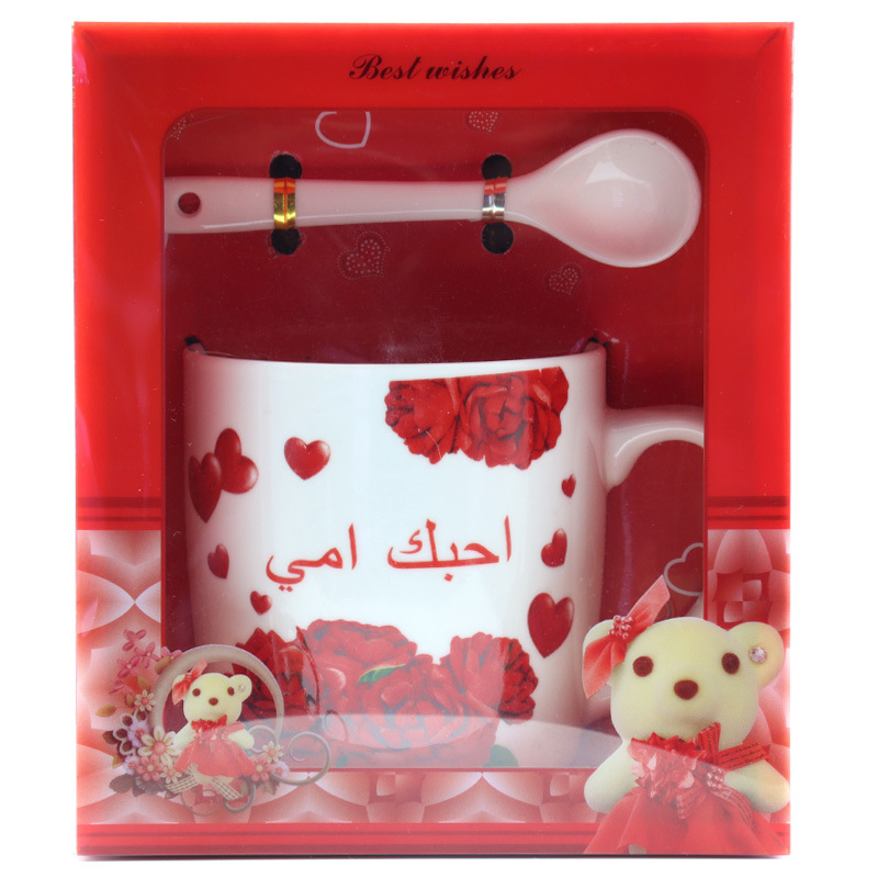 Hot foreign trade exclusive for Awen Mother's Day ceramic Cup, high-end coffee cup with handle spoon set, Mother's Day gift pic 10