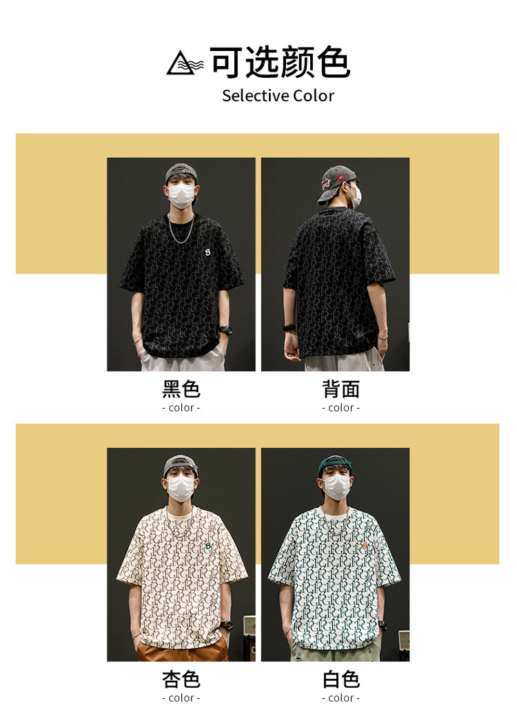 New summer round-neck plus-size American retro ice silk cotton half-sleeved T-shirt for men pic 31