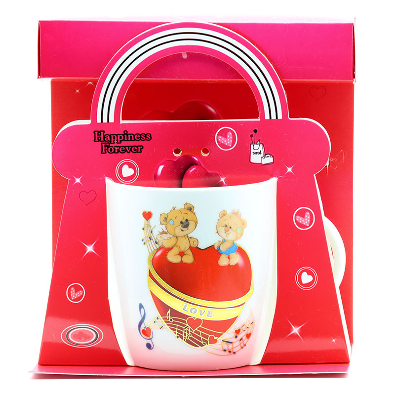 厂家直销热款卡通陶瓷咖啡杯带小熊套装可爱少女马克杯情人节礼品情侣小礼物370ML大容量家用通用牛奶杯支持做客logo详情6