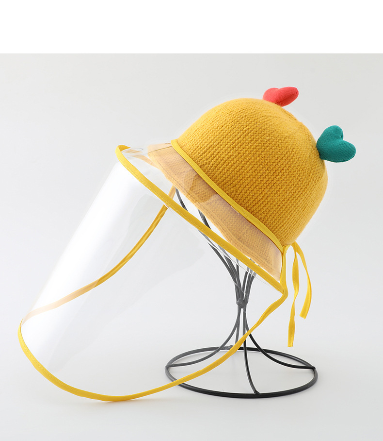 婴儿宝宝帽子防飞沫防护帽秋冬季毛线男童女童儿童隔离遮脸面罩冬详情12