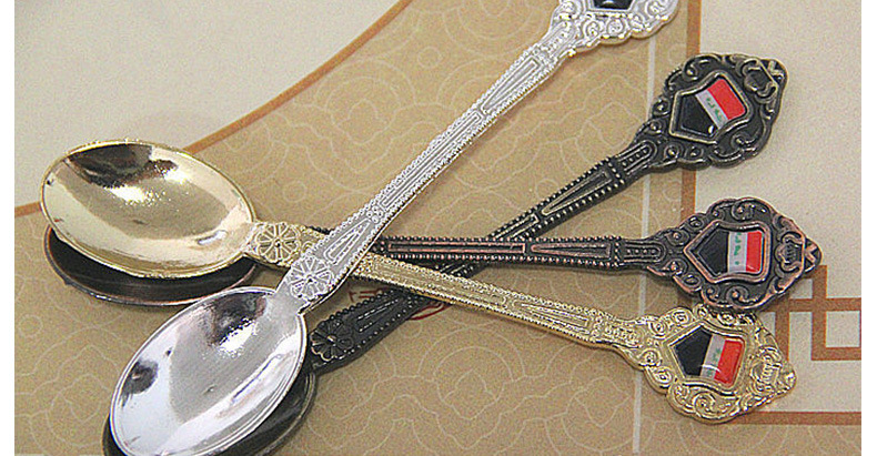 Retro flag spoon, coffee spoon, Arab-style cake spoon, halal ice cream spoon (JY48), creative tableware decoration spoon, stainless steel dessert spoon, ice cream spoon pic 3