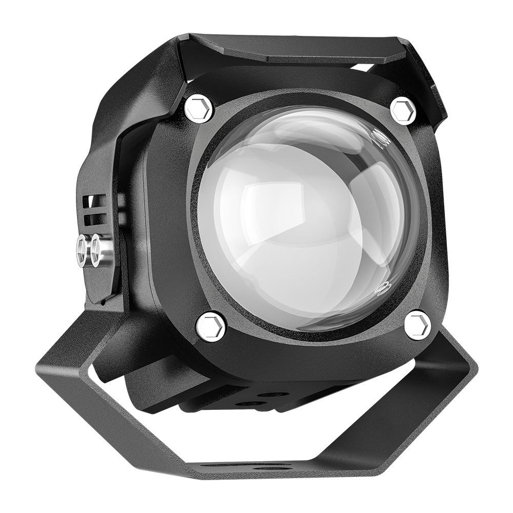 DXZ motorcycle led spotlights, white and yellow dual-color high and low beam LED headlights, high-brightness direct small steel cannon road fog lights pic 9