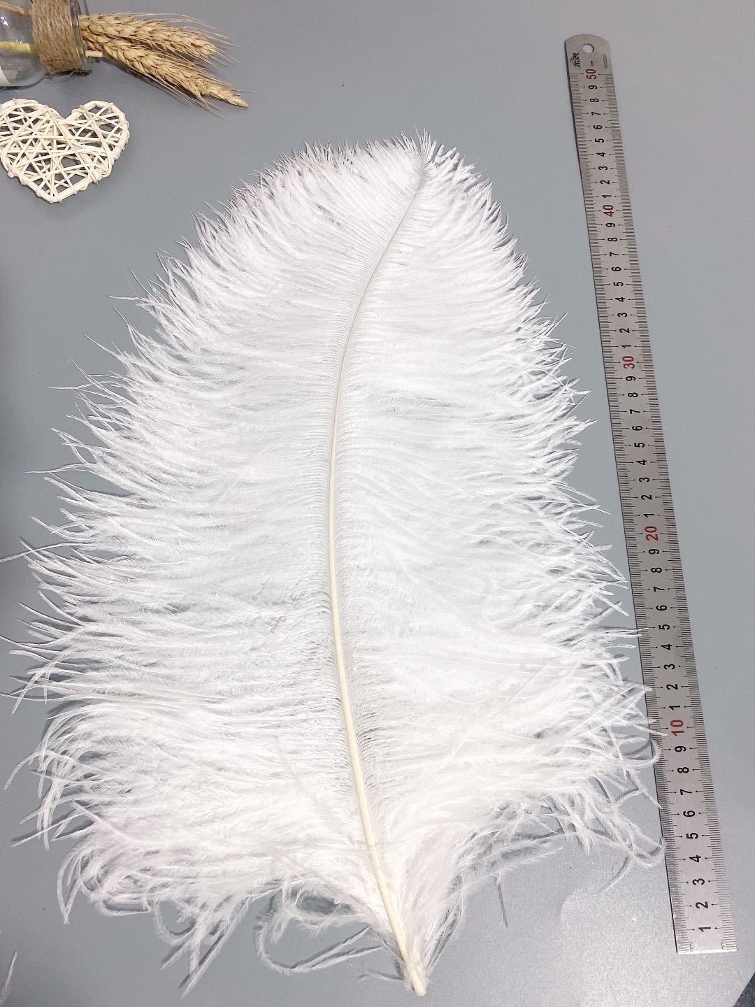 White ostrich feathers 50-55 cm, wedding decoration, home furnishings, flower arrangements, feather lamps, colorful ostrich feathers pic 33