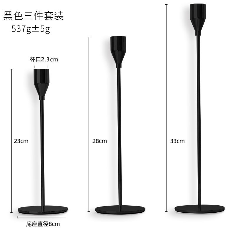 Cross-border best-selling candlesticks, iron candlestick sets of three, European-style candlesticks, candlelight dinner candle holders, ornaments, candle tools pic 2