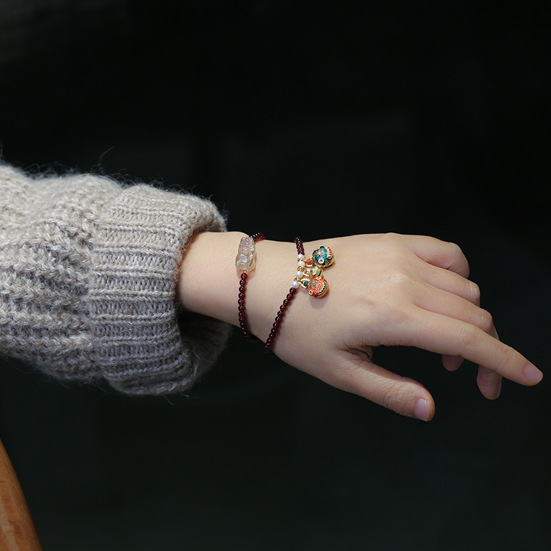 Wholesale of natural purple-toothed garnet, double-layer purple-toothed garnet, golden hair crystal, PI Xiu, and gold-swallowing beast ornaments pic 7