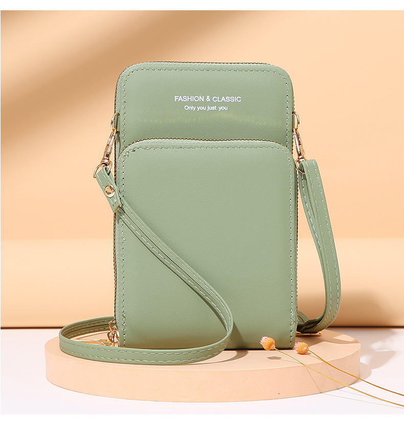广州包包韩版时尚大容量斜跨包纯色多功能手机包女斜挎钱包2020详情7