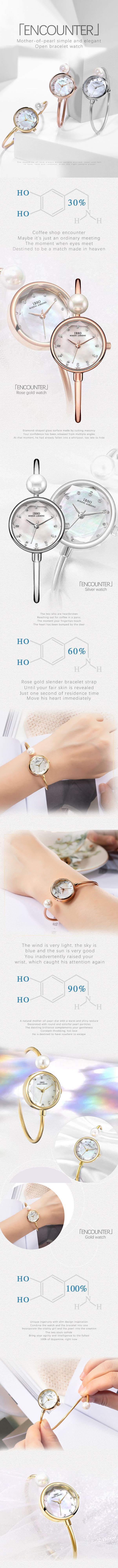 The IBSO shell dial pearl watch is a bestseller in women's Douyin live streaming. The exquisite diamond-cut dial small bracelet is trendy pic 1