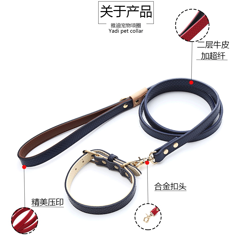 Wholesale in stock with stable supply of two-layer leather dog collars, three-color pet dog neck covers, tactical collars and pet supplies pic 7