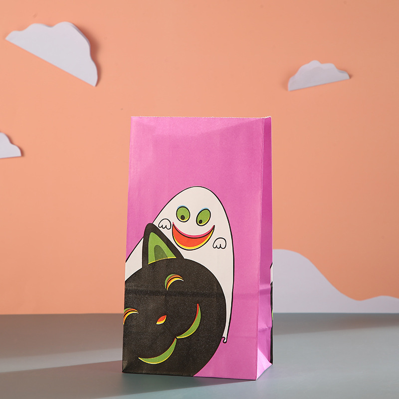 Wholesale of cross-border party kraft paper bags, hand-held paper bags, Halloween candy bags, food bags and gift bags series pic 5