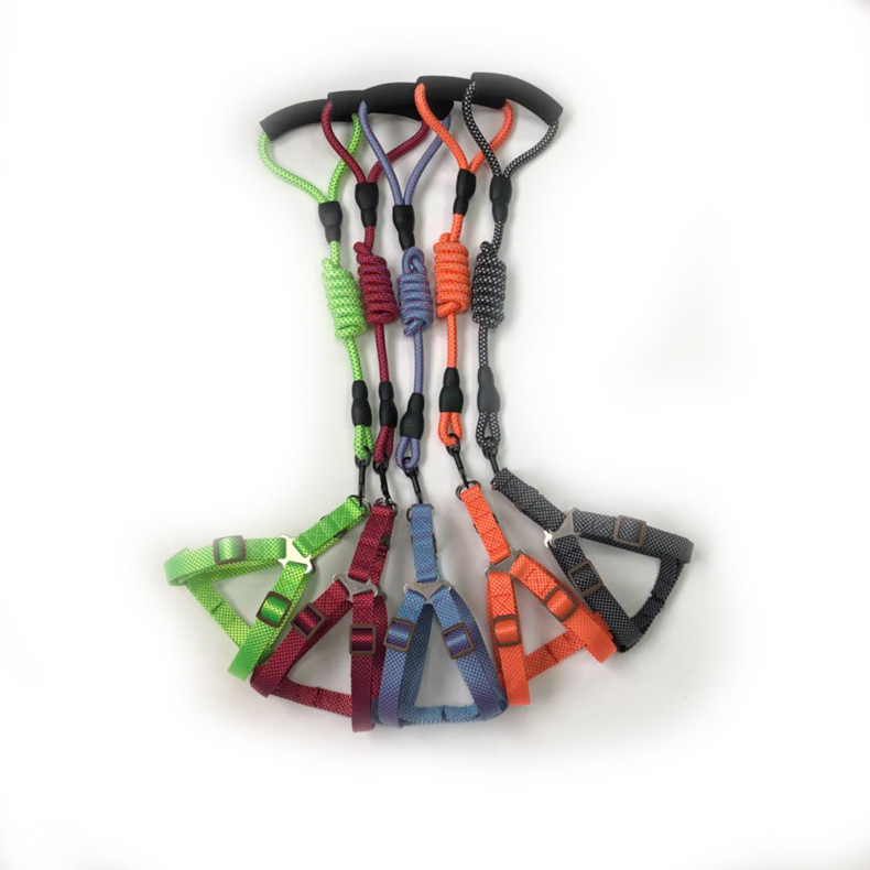 Aishangchong pet leash chest and back strap, seven-color solid color cat and dog round rope, dog leash chain, anti-impact and explosion-proof pic 5
