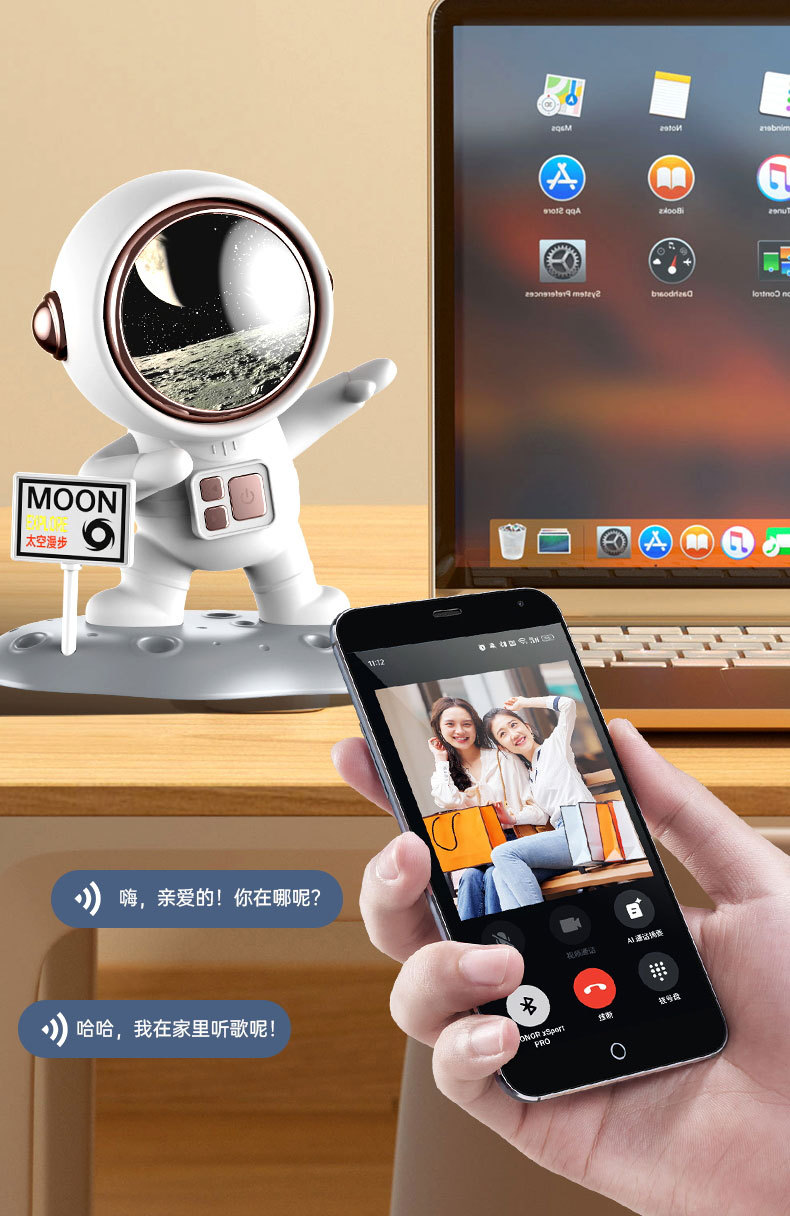 The new Bluetooth speaker, Astronaut wireless usb flash drive speaker, has a high atmosphere, a high appearance level, USB charging and sound quality pic 5