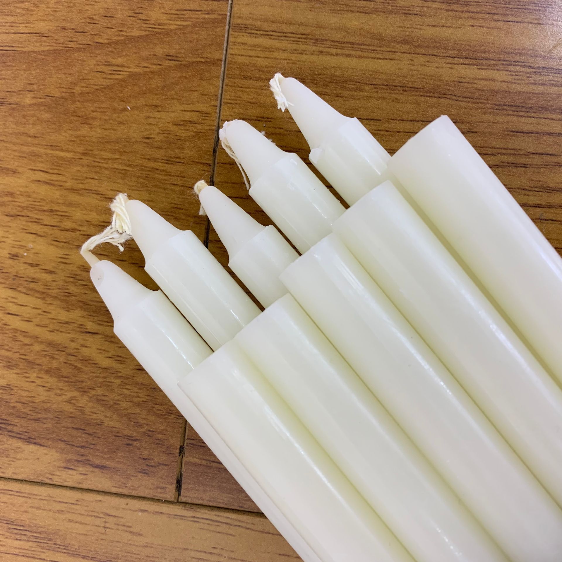 Classic European-style smokeless and odorless stick wax romantic wedding decoration, long stick candle ivory white pic 8