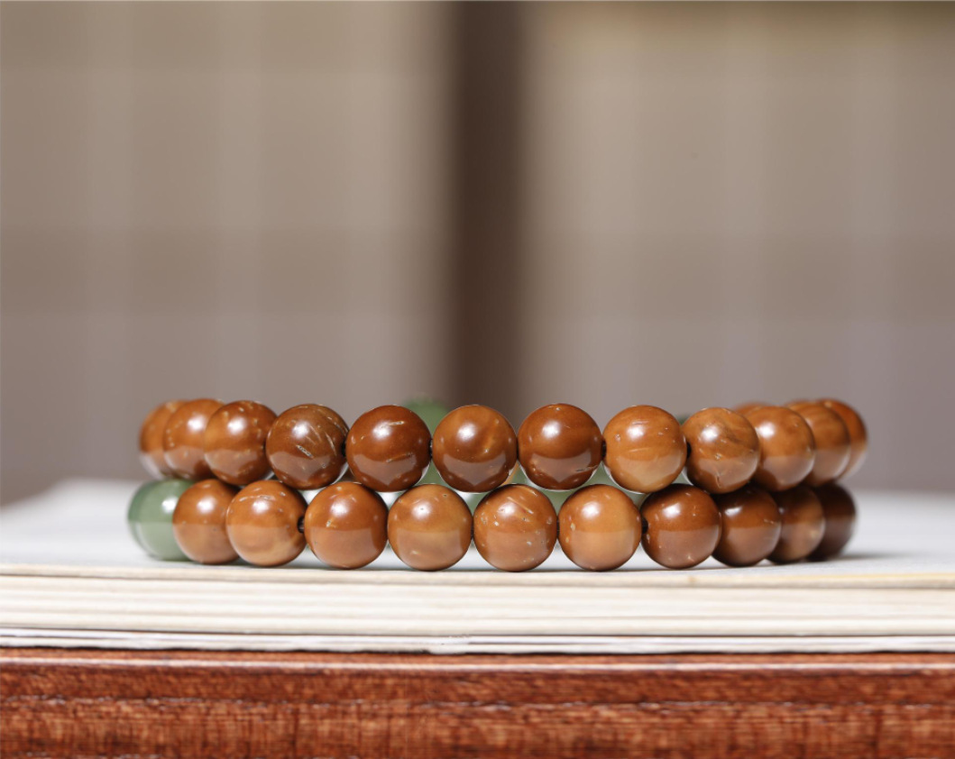 天然精品库克菩提气质手串和田玉跑环双圈文艺手持国风情侣款手链详情8