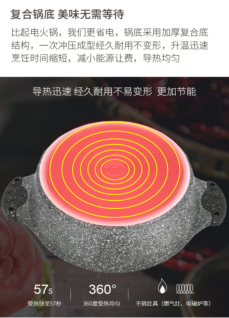 The new thickened tourmaline hot pot, double-ear non-stick pot, dedicated boiling pot and stewing pot are suitable for all kinds of stoves pic 16