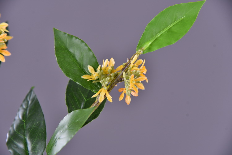 Wholesale artificial yellow osmanthus and laurel, green landscape garden artificial trees, decorative golden osmanthus leaves, home, hotel and homestay artificial flowers pic 50