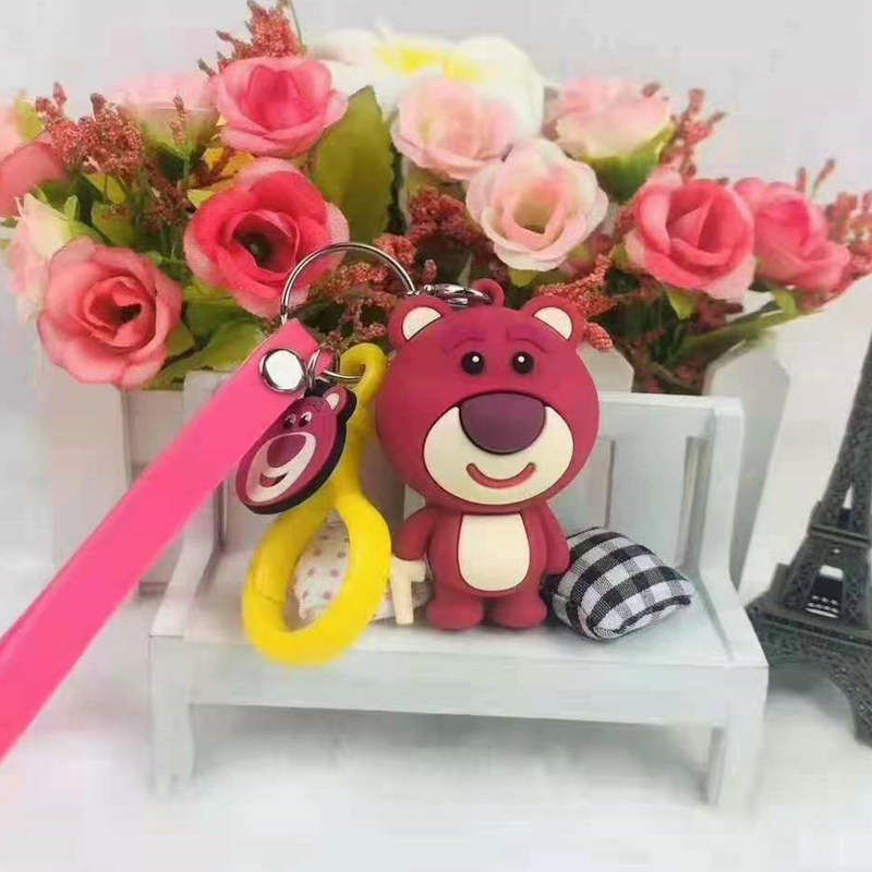 PVC soft rubber keychain small pendant doll wholesale, car keychain hanging decoration, cute panda cartoon keychain pic 12