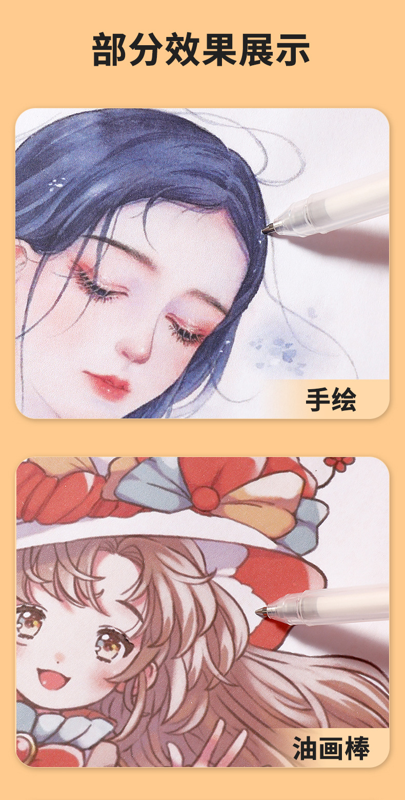 Shanzhi High-gloss pen, hand-drawn high-gloss white pen, art special pen, white outlining pen, student drawing pen, diary pen pic 18