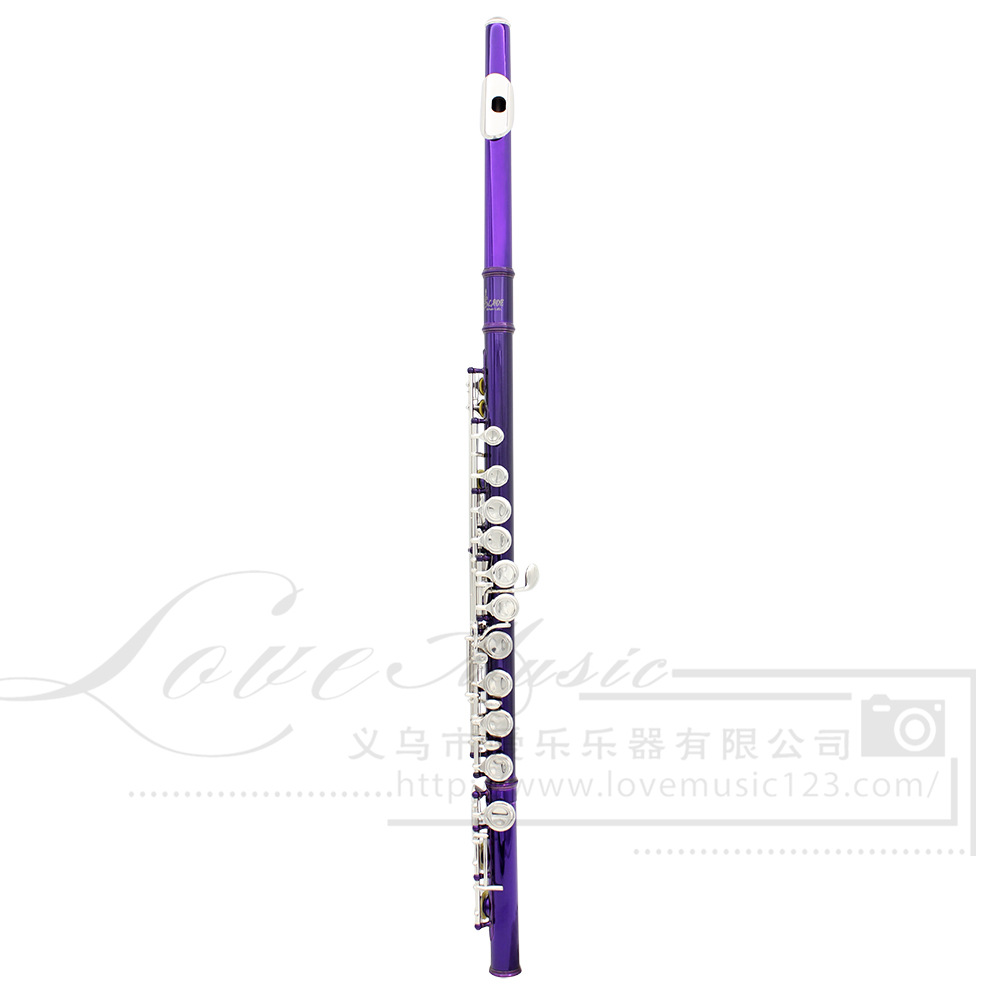 Lade 16-hole flute, C major color flute, nickel-plated closed key with E key, professional brass instrument flute flute pic 11