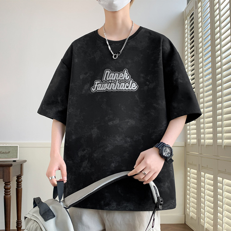 短袖男夏季纯棉条纹男装情侣潮牌衣服宽松重磅体恤外套ins男士t恤详情9