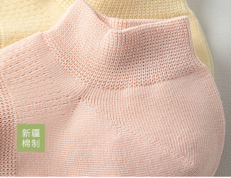 袜子春夏吸汗女士纯棉船袜薄款浅口纯色网眼透气短筒袜抗起球袜子详情26
