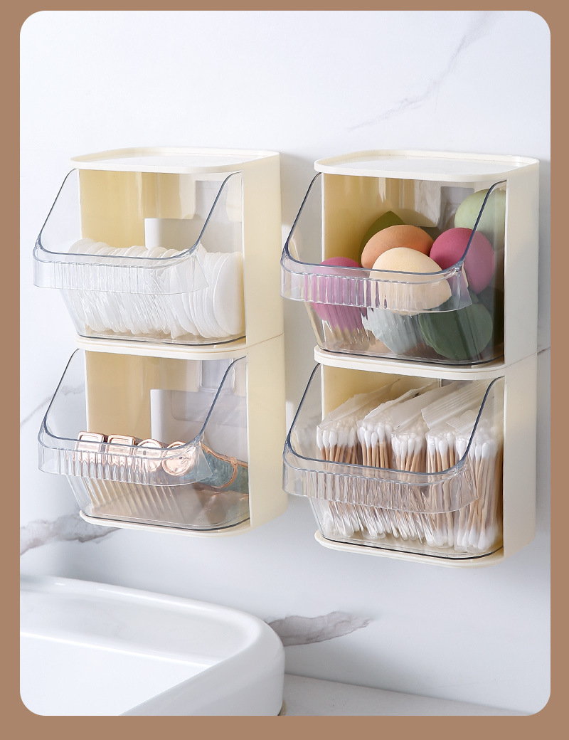 Home creative cosmetics wall-mounted multi-functional cream-style storage box, kitchen scallion, ginger and garlic non-drilling storage rack pic 18