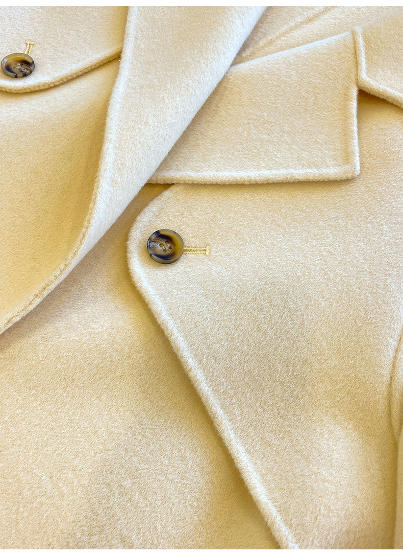 Q469 Dongdaemun Double-sided Cashmere Coat Korean version Autumn and Winter New Style Wool Tie suit collar woolen coat for women pic 56