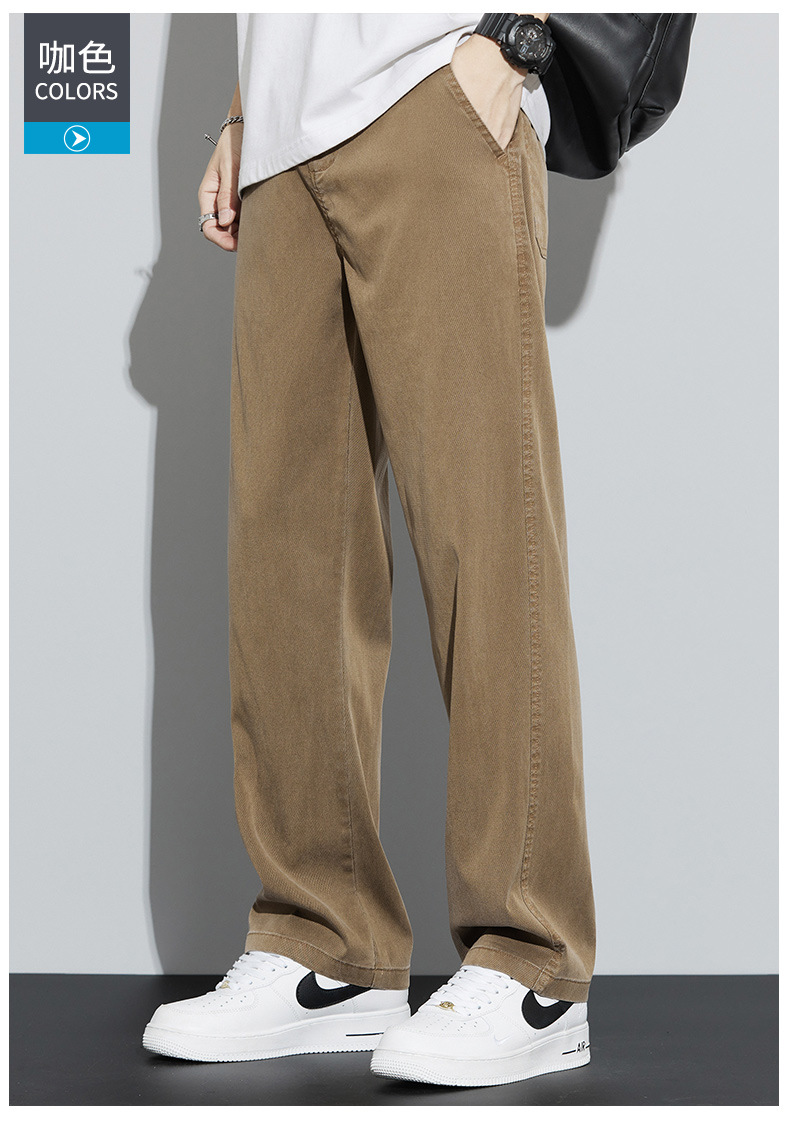 男士牛仔裤夏季薄款2024年新款宽松紧腰直筒学生阔腿冰丝休闲长裤详情24