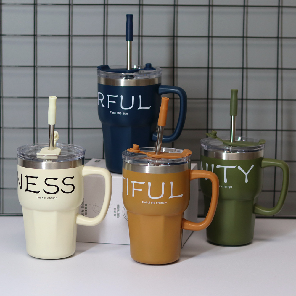 跨境内销礼品休闲焖茶保温杯锤纹钢盖水杯子弹头时尚ins学生水杯详情5