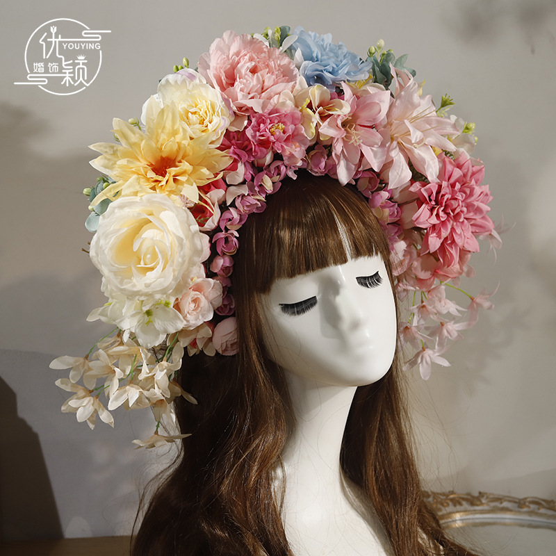 福建泉州浔埔女簪花头饰民族风花围高颜值爆款仿真花泉州簪花新款详情43