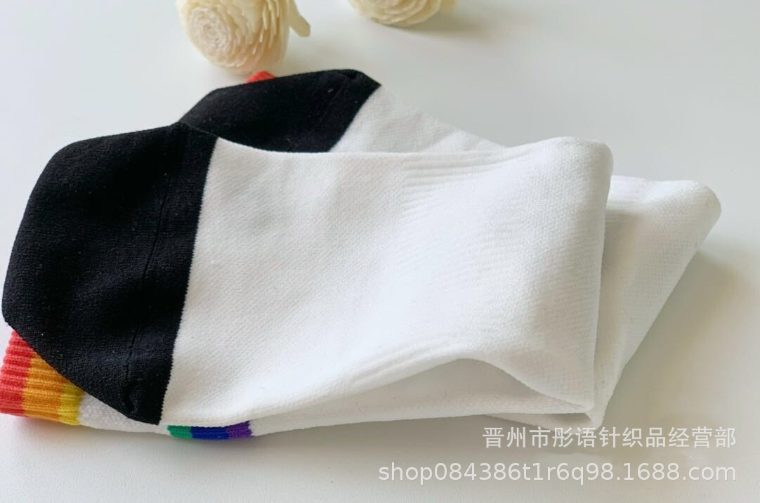 2双装lululemon露露瑜伽袜透气健身运动袜中筒速干彩虹拼色袜子详情8