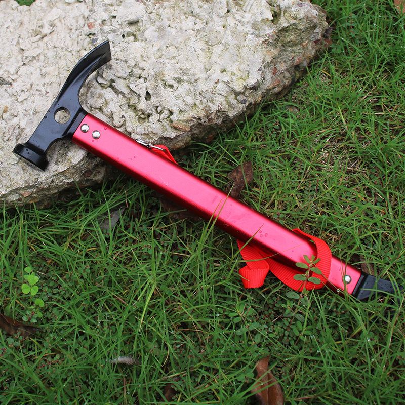Outdoor hammer, aluminum alloy handle hammer, canopy nail remover, camping tent ground hammer, multi-functional mountain climbing and camping hammer pic 1