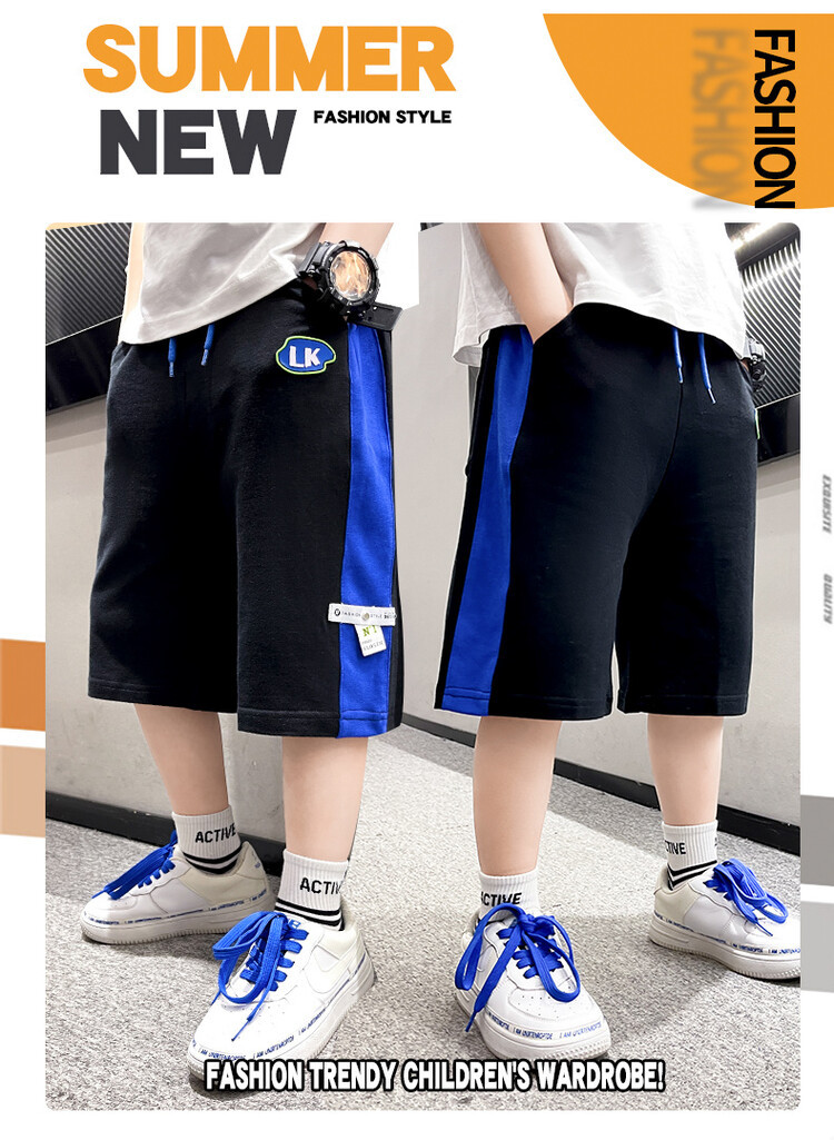 The 2022 new summer loose and stylish cotton capri shorts for boys are a trend of casual summer pants for middle-aged children pic 22