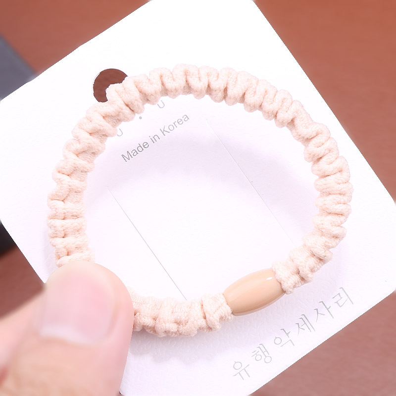 Simple and sweet Japanese and Korean version pleated coffee-colored hair bands, milk tea-colored rubber bands, student fashionable hair tie accessories pic 8