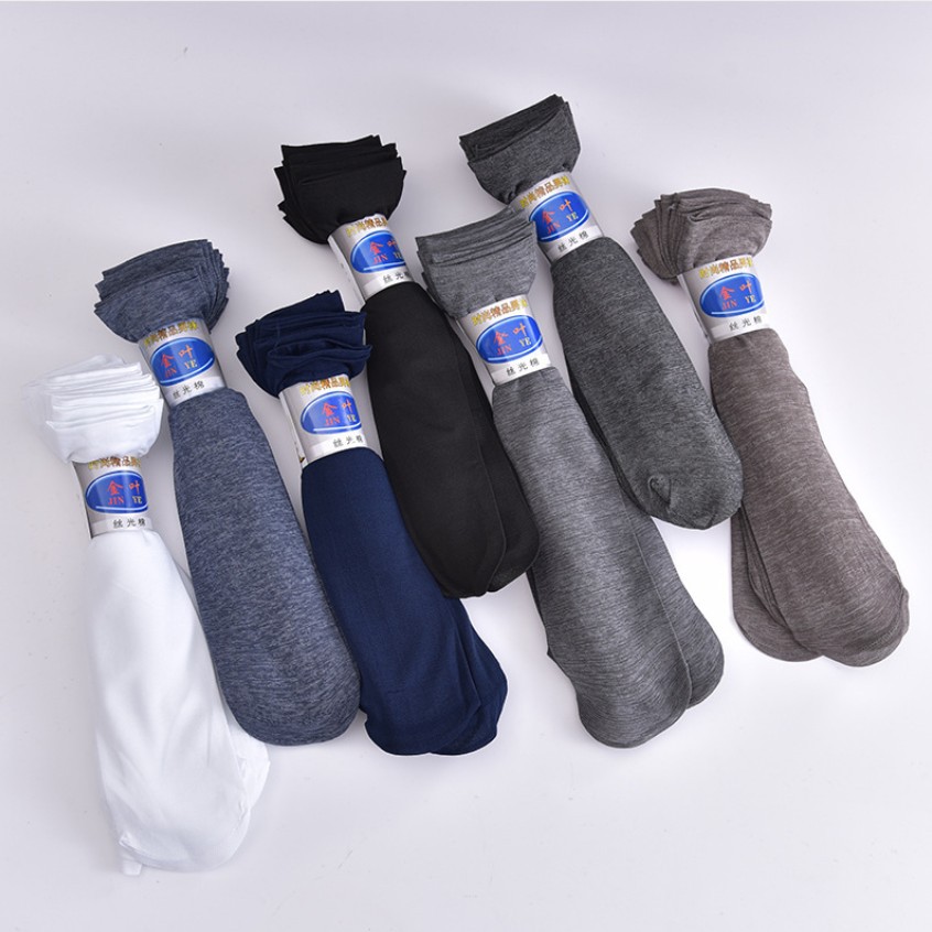 Hombres de verano medias de tubo medio calcetines de baño de pies calcetines de piso mercerizado algodón color sólido estilo fino negocios hombres calcetines al por mayor pic 4