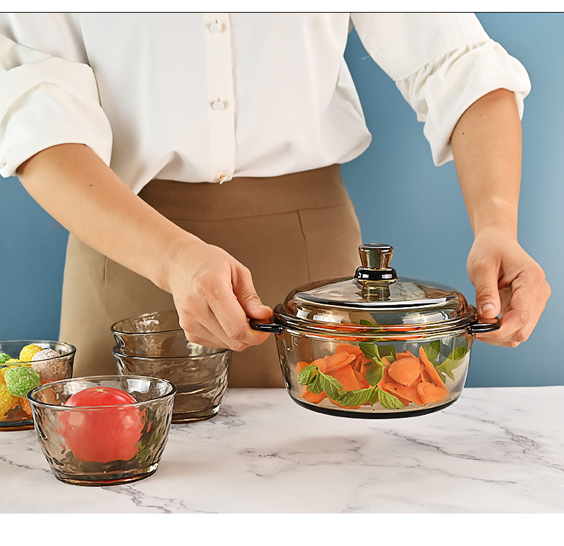 Nordic Boya five-piece pot tableware, kitchen household glass pot tableware five-piece set, event gift, can be printed with logo pic 4