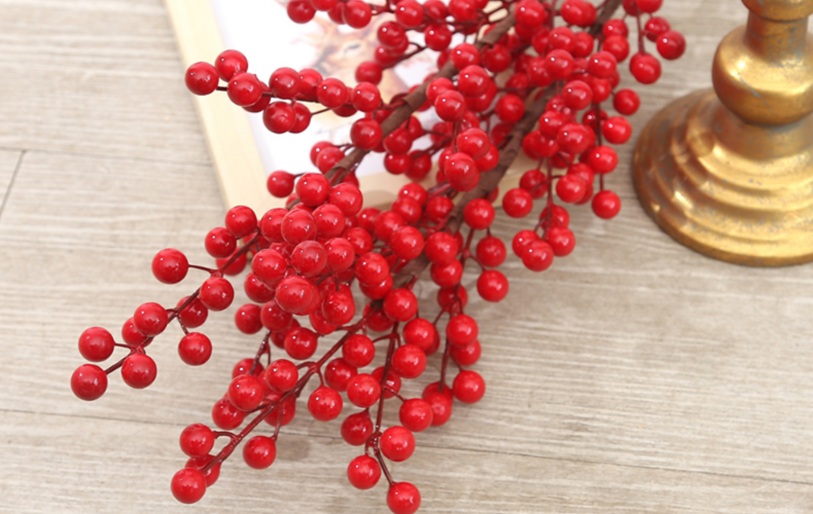仿真红果子发财果年宵花花材冬青果福桶仿真花新年家居装饰摆件详情15