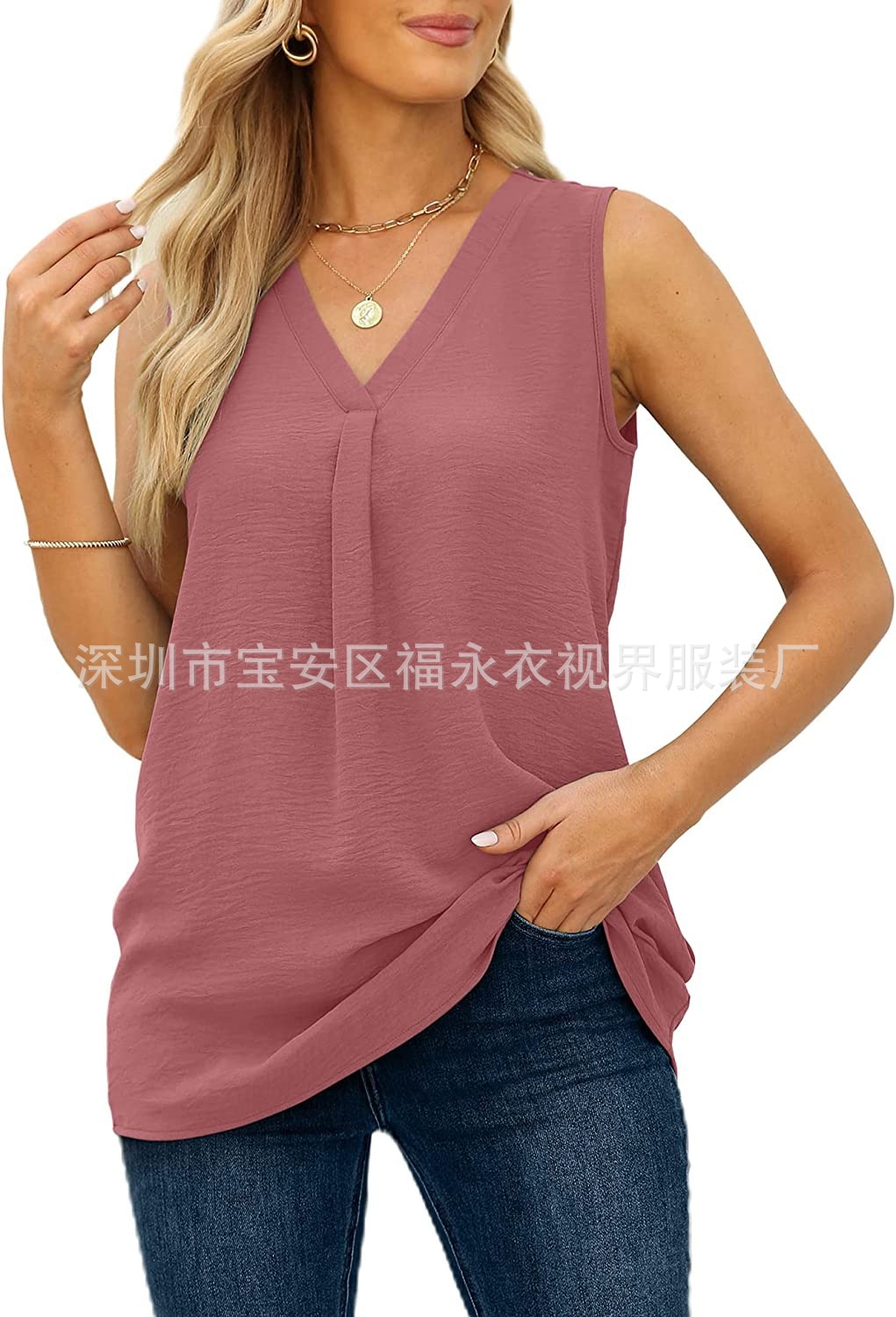 Wiish 2023 Auropean American Auropean Weish Yew Yeark، سترات صغيرة من الثلج من طراز V، من طراز Yew Yew Yeark، قمصان بدون أكمام مختومة pic 2