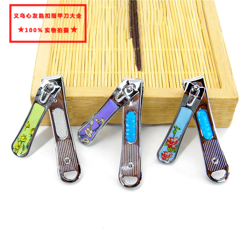 Small flat-mouthed rubber-coated nail clippers with notched patterns, 639 nail clippers in stock for wholesale pic 2