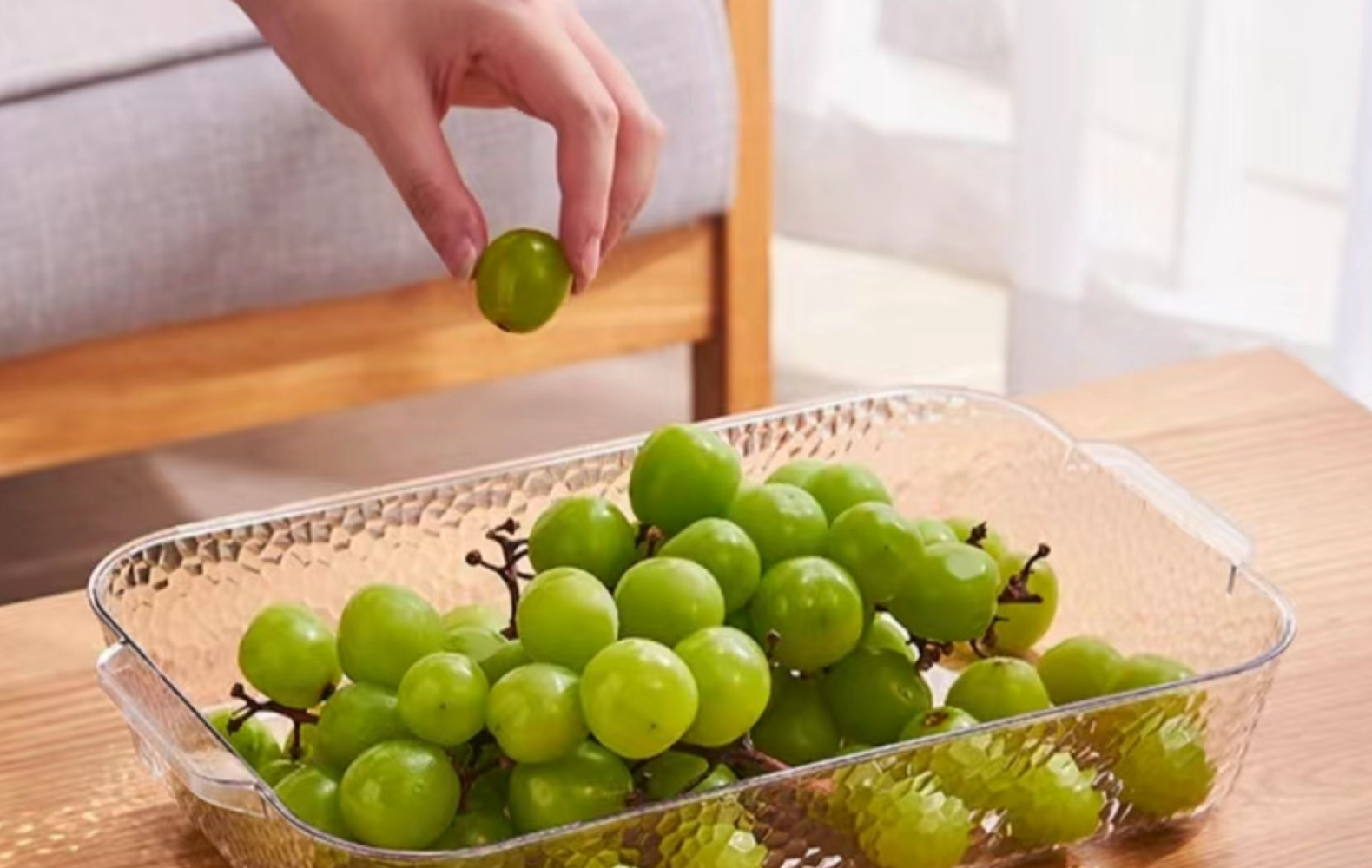 米粒风北欧风格 PET盘子 家用水果透明盘子 颜色 款式齐全详情10