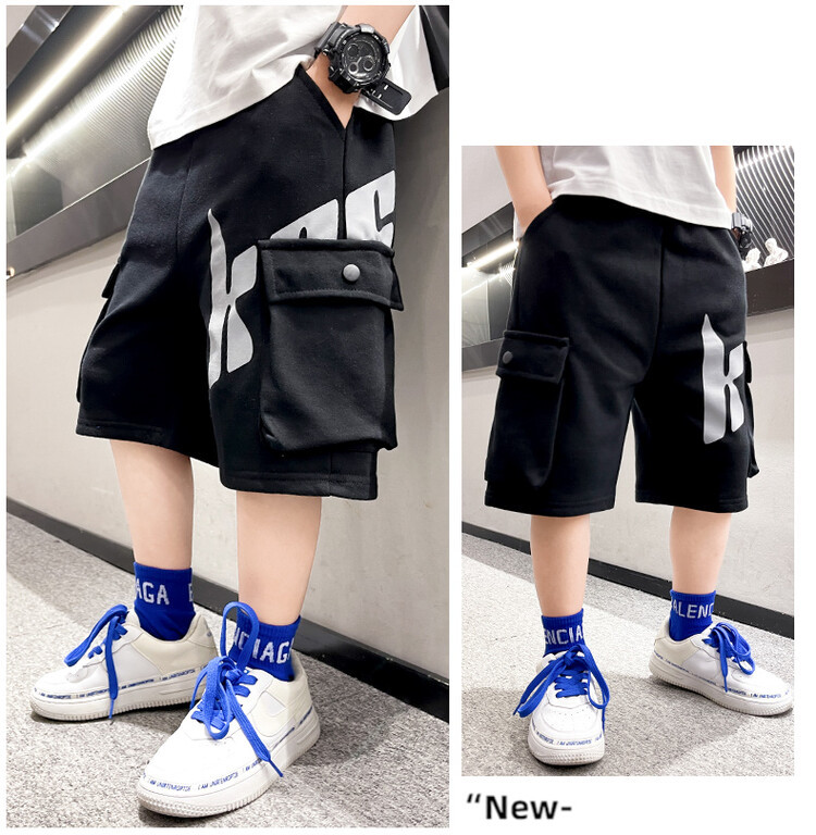 The 2022 new summer loose and stylish cotton capri shorts for boys are a trend of casual summer pants for middle-aged children pic 17