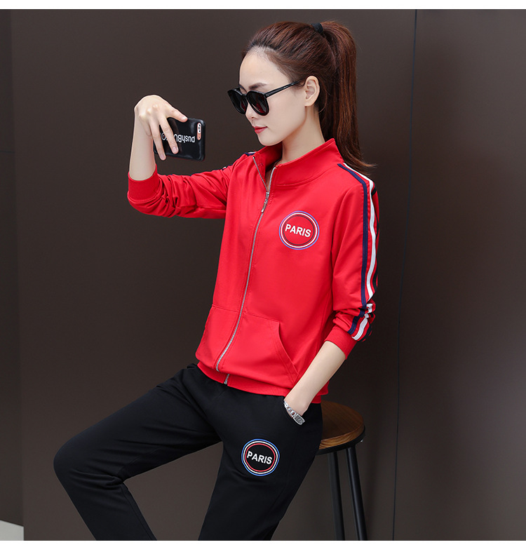 Two-piece sportswear set for women, 2020 new Korean spring style, fashionable long-sleeved sweatshirt for women, sportswear for spring and autumn pic 11