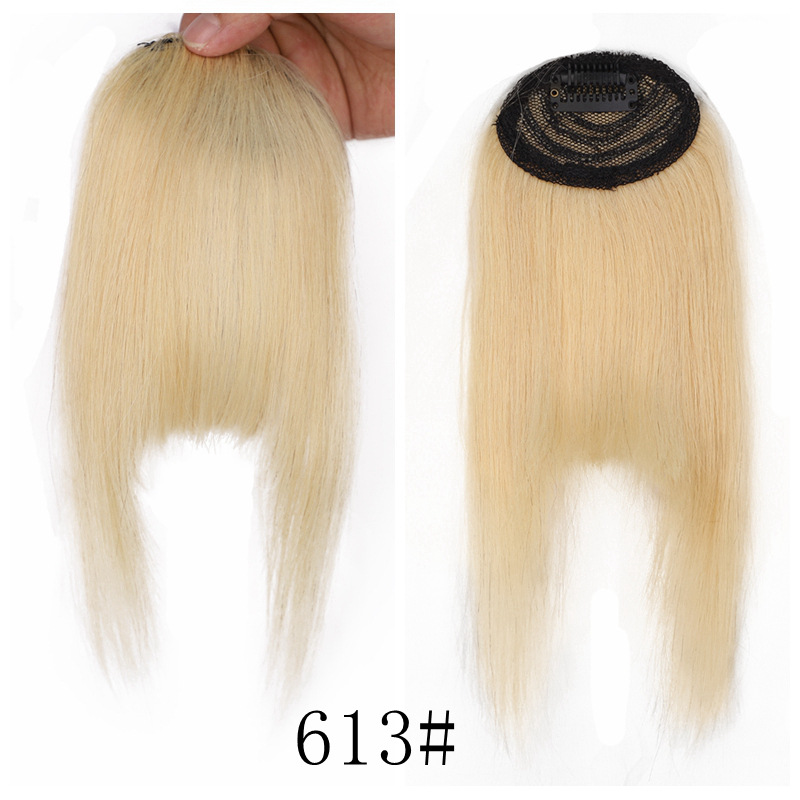 Xuchang Aisi goods direct supply sideburns, forehead bangs, real hair replacement pieces, French bangs, wig pieces, wig bangs pic 10