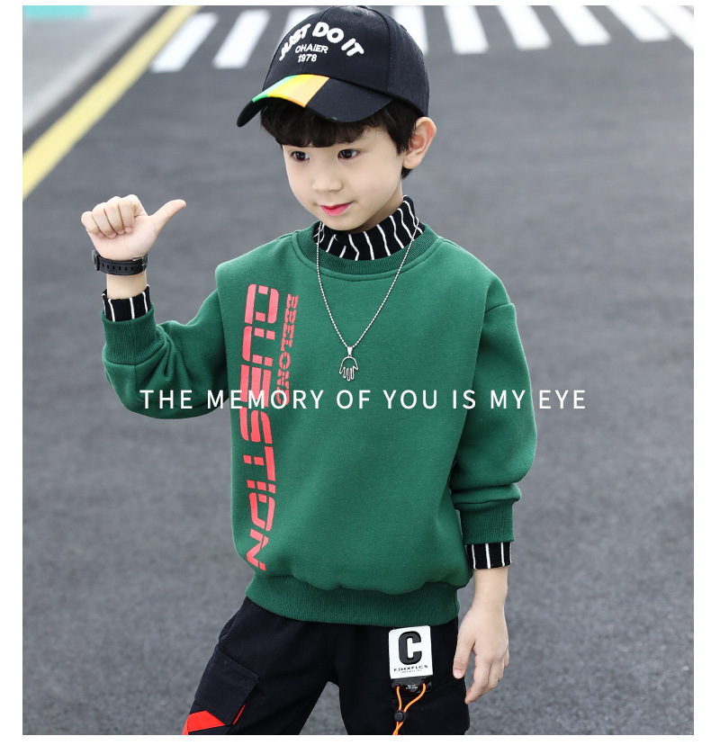 男童加绒卫衣2023新款中大儿童男孩秋冬款加厚保暖上衣冬季酷帅潮详情14