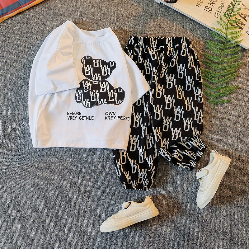 儿童睡衣女童夏季纯棉短袖长裤薄款可爱超萌中大童女孩家居服套装详情1