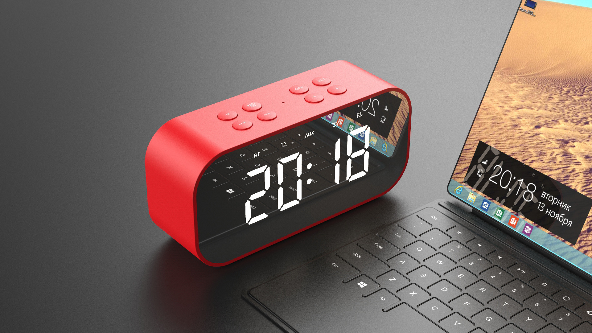 Bluetooth speaker, mini creative clock, portable card insert, heavy subwoofer, bedside mirror alarm clock, small speaker BT501 pic 15