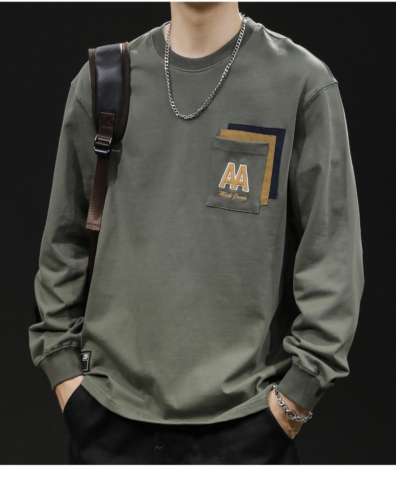 Sticky bag manga larga camiseta hombre holgado tallas grandes primavera 2024 nuevo estilo hombre heavy pound cuello redondo ropa primavera/otoño pic 16