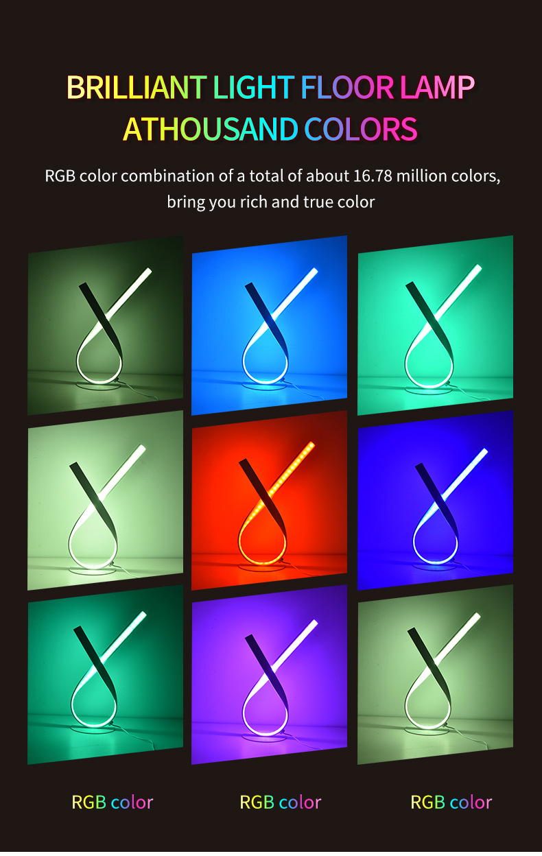 Creative, fashionable and personalized desk lamp for foreign trade, simple, romantic and warm bedroom, remote control dimming, smart APP, color-changing light RGB pic 1