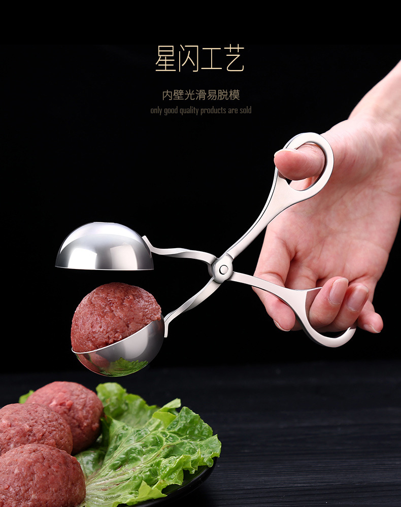 Stainless steel 304 meatball tongs, meatball makers, food tongs, meatball makers, household soup ball tongs, kitchen tools pic 14